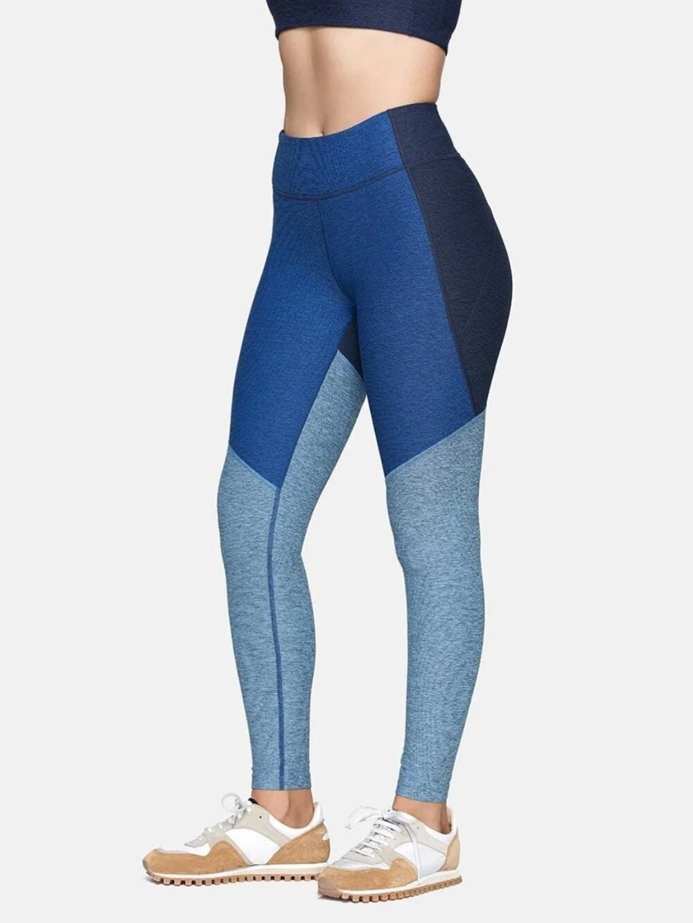 Outdoor Voices Blue Colorblock Tri-Tone 7/8 Athletic Leggings Size S